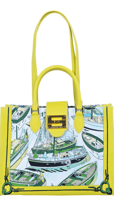 Audrey Tote_Medium_Canne New_Yellow