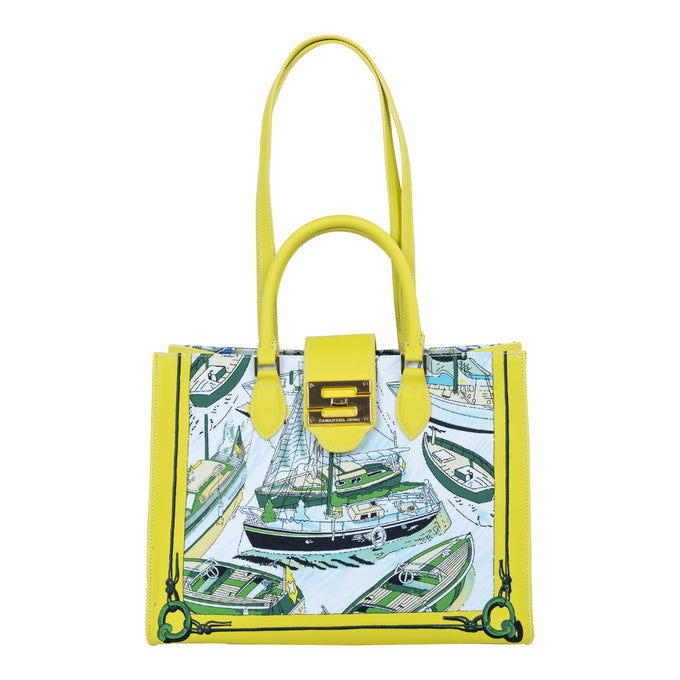 Audrey Tote_Medium_Canne New_Yellow