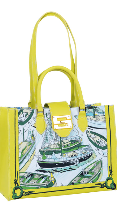 Audrey Tote_Medium_Canne New_Yellow