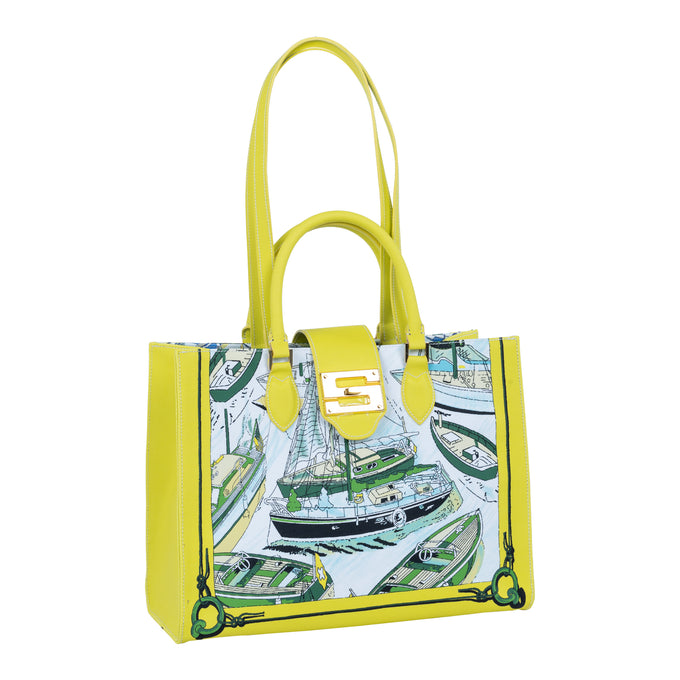 Audrey Tote_Medium_Canne New_Yellow