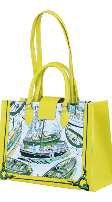 Audrey Tote_Medium_Canne New_Yellow