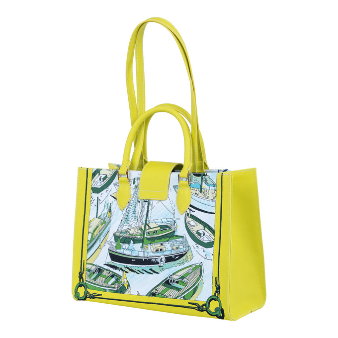 Audrey Tote_Medium_Canne New_Yellow