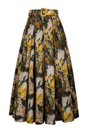 Samantha Skirt Midi Plus Length Poliamide Taffta (Carmella Flower)