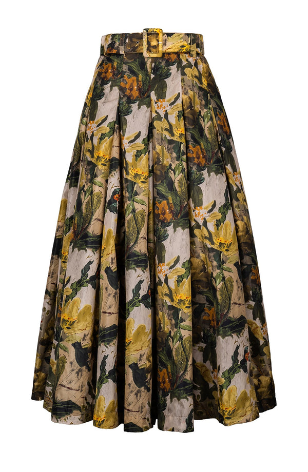 Samantha Skirt Midi Plus Length Poliamide Taffta (Carmella Flower)