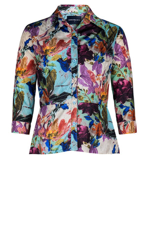 Samantha Shirt 3/4 Sleeve Poliamide Taffta (Carmella Flower)