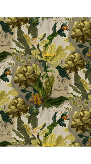 Sabrina Dress Shirt Collar 3/4 Sleeve Midi Plus Length Poliamide Taffta (Carmella Flower)