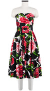 Carol Dress Tube Strapless with Hamilton Belt Long Length Cotton Stretch (Carnation Giraffe)