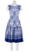 Rose Dress Boat Neck Sleeveless Long Length Linen (Casanova Bandana Small)