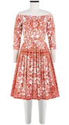 Audrey Dress #2 Off Shoulder Shirt 3/4 Sleeve Cotton Stretch (Casanova Bandana)