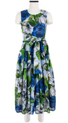Florance Dress #4 Crew Neck Sleeveless Midi Length Cotton Musola (Casanova Rose All Over Bright)