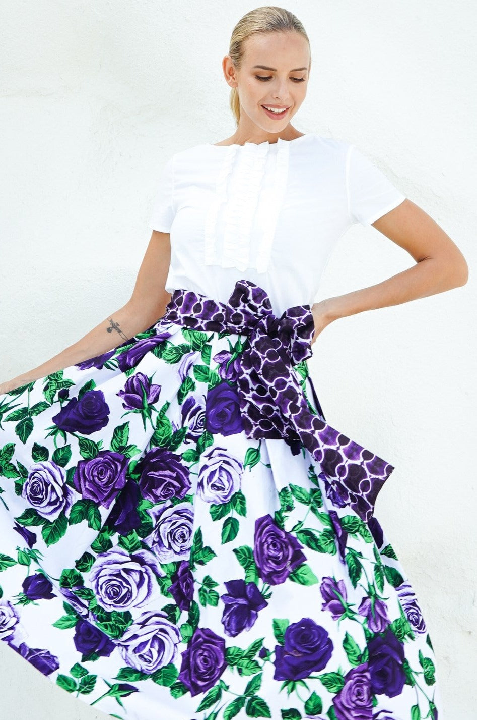 Aster Skirt Midi Length Poplin (Charlotte Rose Big)