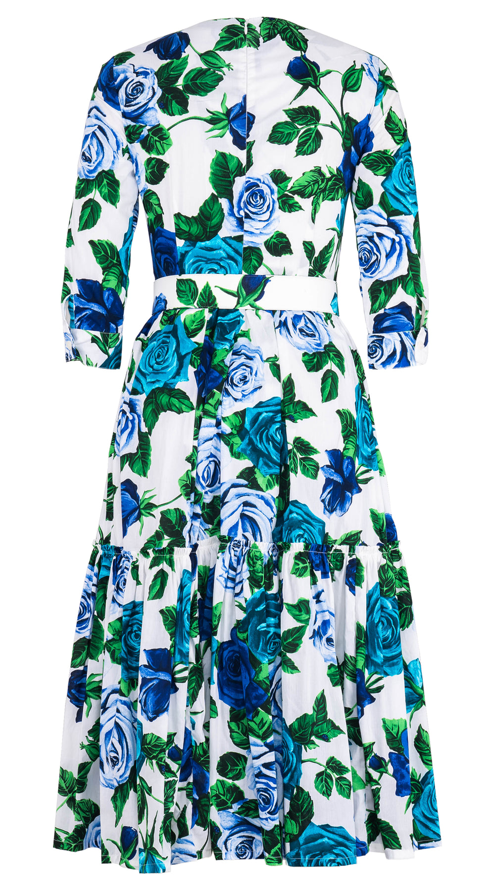 Melanie Dress Crew Neck 3/4 Sleeve Midi Length Cotton Lawn (Charlotte Rose) @10