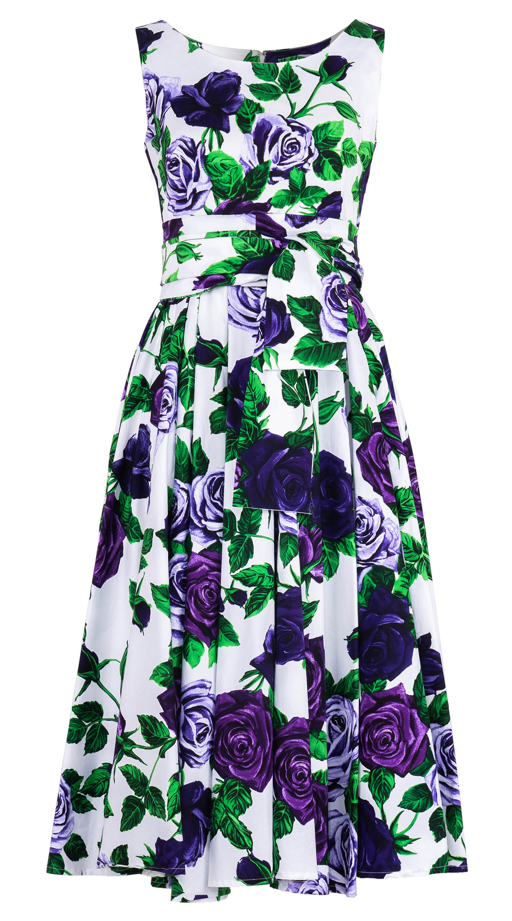 Abelia Dress Boat Neck Sleeveless Midi Length Cotton Stretch (Charlotte Rose) @6