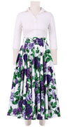 Aster Skirt #1 with Belt Midi Length Poplin (Charlotte Rose Big)