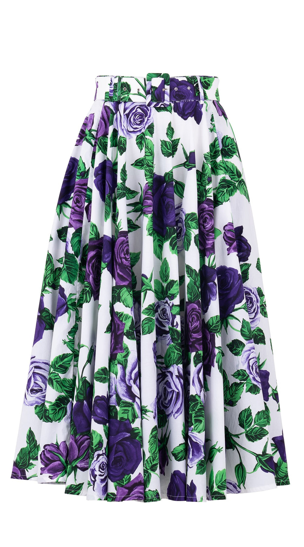 Aster Skirt #1 with Belt Midi Length Poplin (Charlotte Rose Big)