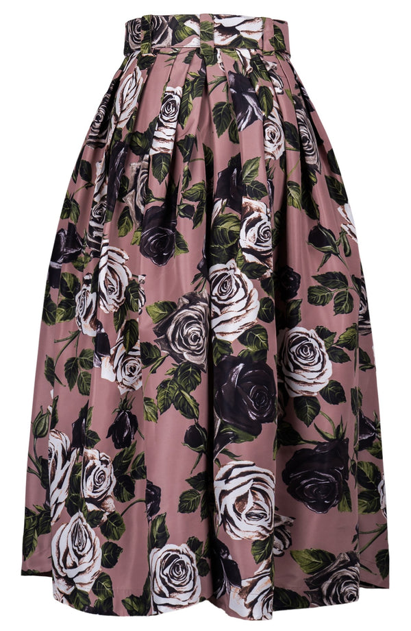 Irene Skirt Midi Length Poliamide Taffta (Charlotte Rose Dark)