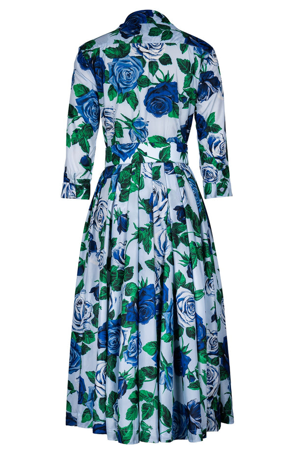 Laurent Dress Shirt Collar 3/4 Sleeve Midi Length Poliamide Taffta (Charlotte Rose Bright)