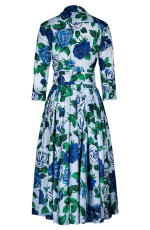 Laurent Dress Shirt Collar 3/4 Sleeve Midi Length Poliamide Taffta (Charlotte Rose Bright)