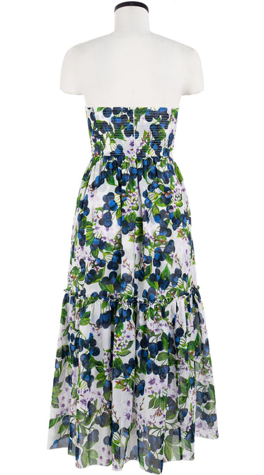 Melanie Dress Tube Bra Smock Strapless Ankle Length Cotton Musola (Cherry Blossom)