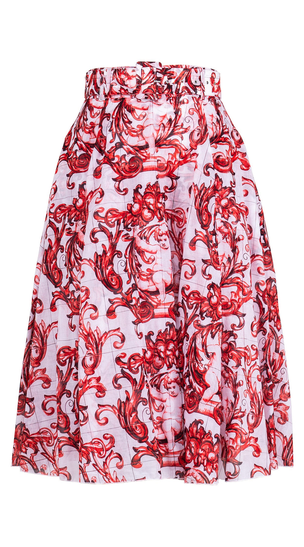 Aster Skirt #1 with Belt Long +3 Length Cotton Musola (Cherub Tile)