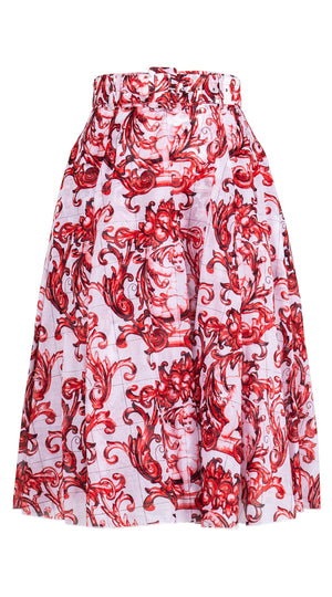 Aster Skirt #1 with Belt Long +3 Length Cotton Musola (Cherub Tile)