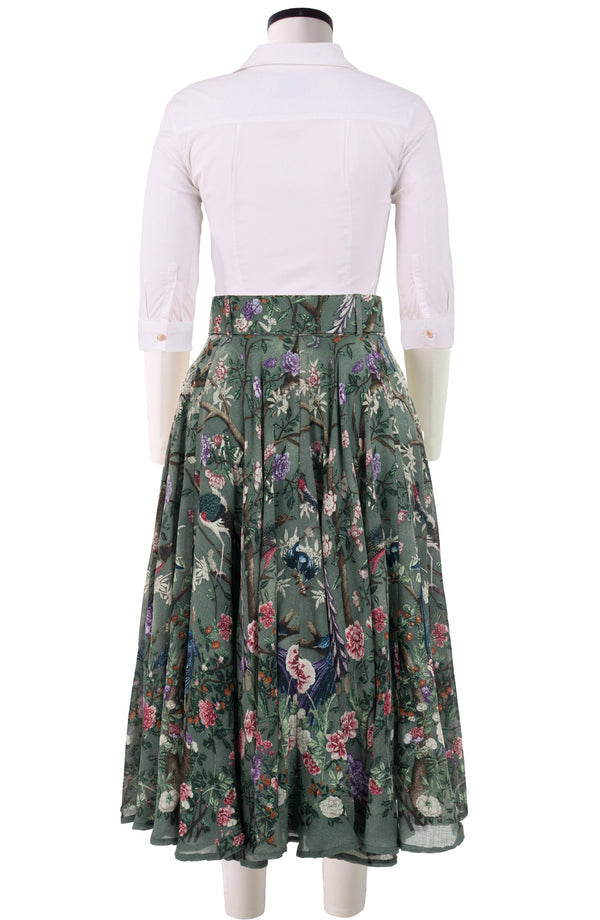 Aster Skirt Midi Plus Length Wool (Chinoi Magnolia) - Dusty Green
