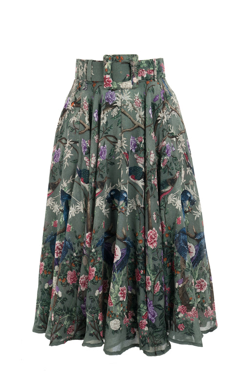 Aster Skirt Midi Plus Length Wool (Chinoi Magnolia) - Dusty Green
