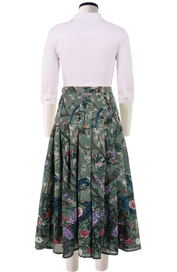 Zeller Skirt Midi Plus Length Wool (Chinoi Magnolia) - Dusty Green