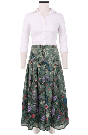 Zeller Skirt Midi Plus Length Wool (Chinoi Magnolia) - Dusty Green