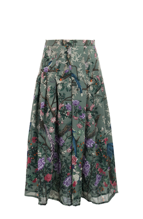 Zeller Skirt Midi Plus Length Wool (Chinoi Magnolia) - Dusty Green