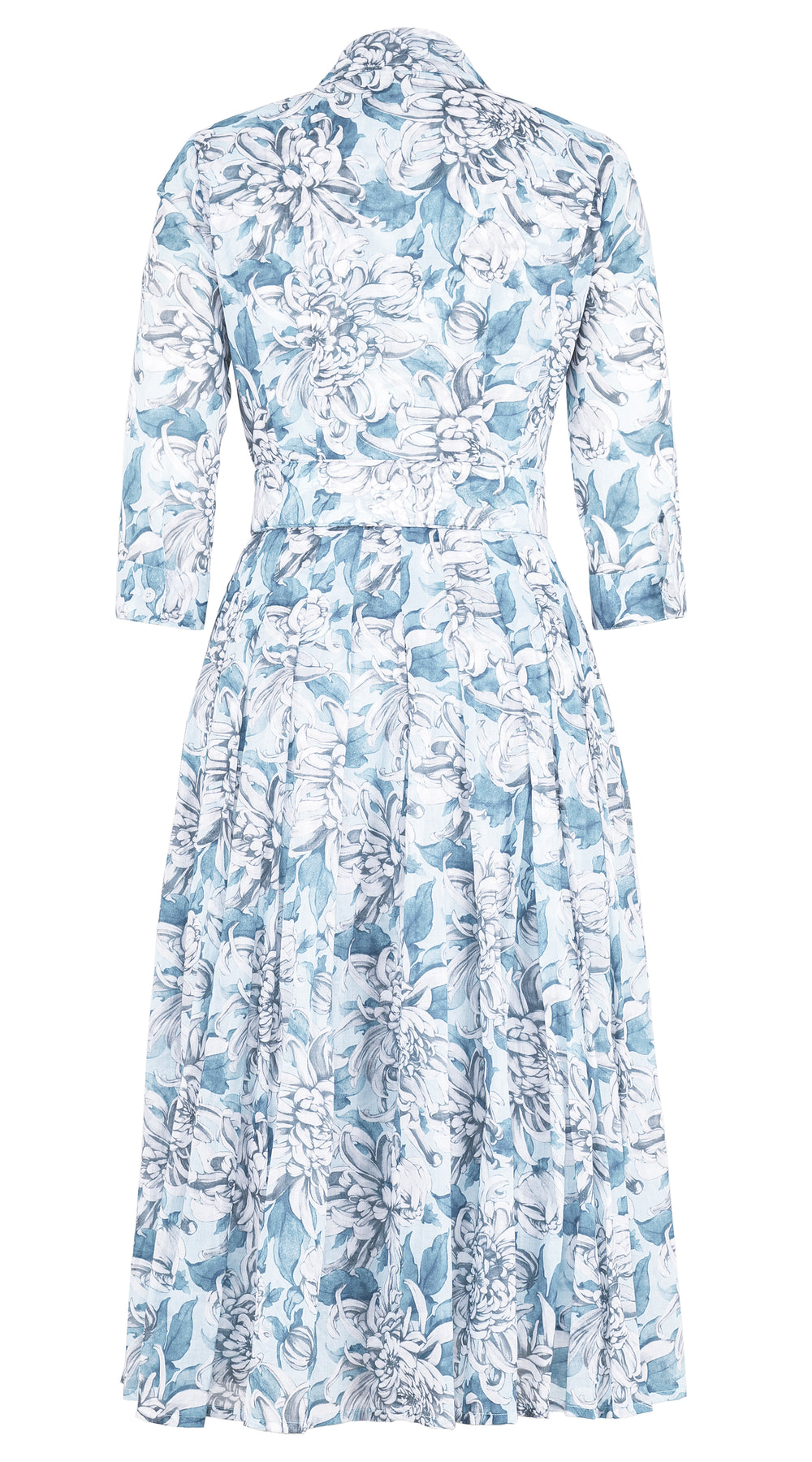 [Off the Rack] Audrey Dress #4 Shirt Collar 3/4 Sleeve Midi Length Musola (Chrysanthemum Flower) @M