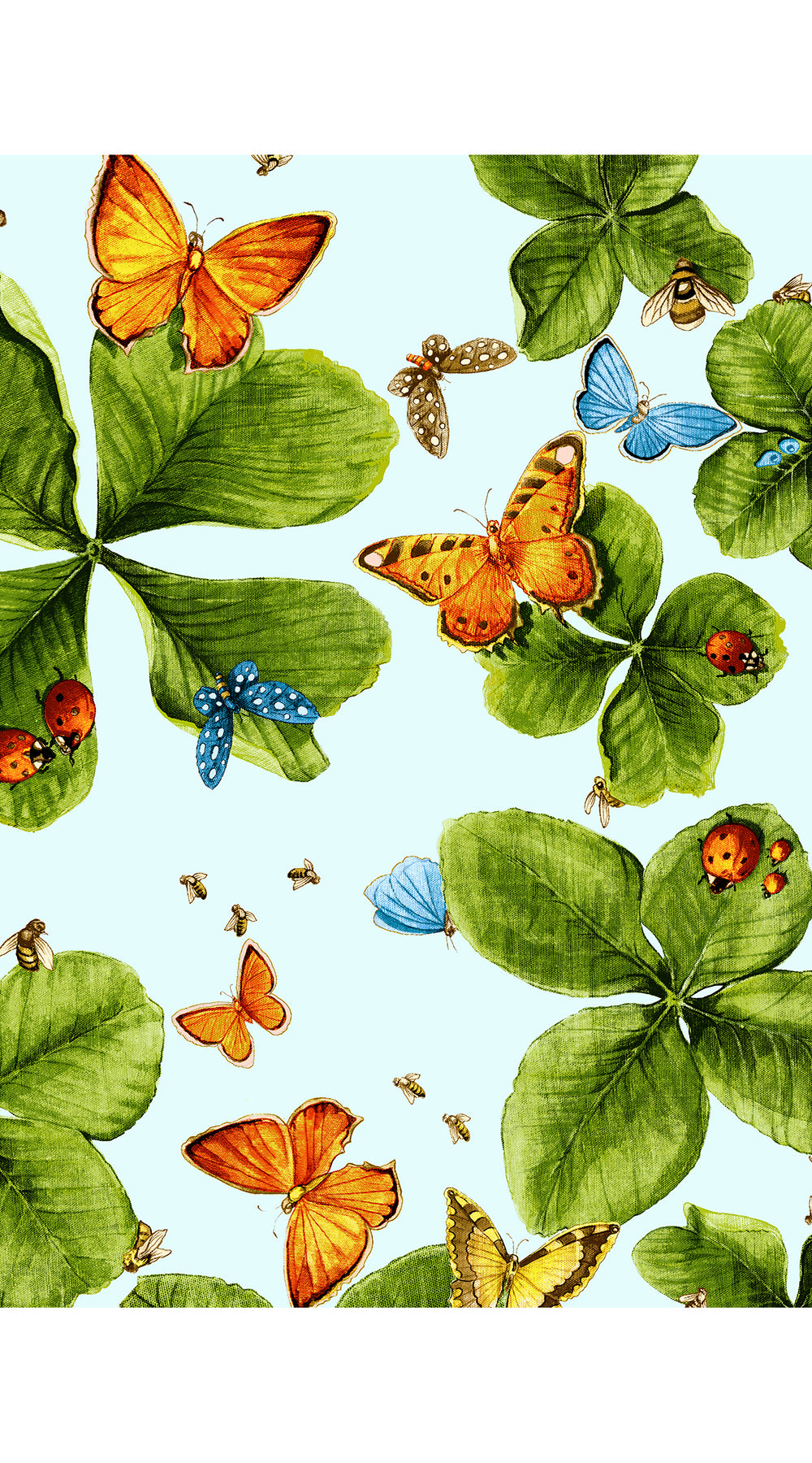 Eden Dress Crew Neck 3/4 Sleeve Maxi Length Cotton Musola (Clover Butterfly Big)