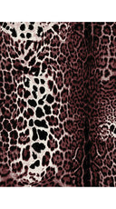 Aster Dress Shirt Collar 3/4 Sleeve Midi Length Wool Musola  (Colombo Leopard)