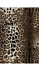 Aster Dress Shirt Collar 3/4 Sleeve Midi Length Cotton Musola (Colombo Leopard)