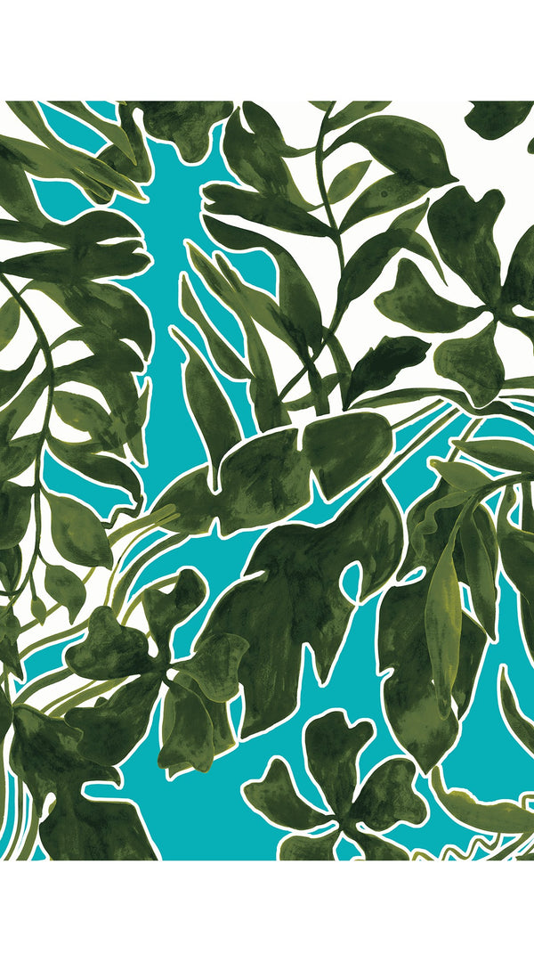 Audrey Dress #2 Shirt Collar 3/4 Sleeve Long Length Cotton Stretch (Como Lake Garden White)