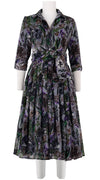 Audrey Dress #4 Shirt Collar 3/4 Sleeve Midi Length Wool Musola (Copenhagen Botanic Big)