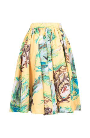 Jenny Skirt Long Length Poliamide Taffta (Crayon Flower)
