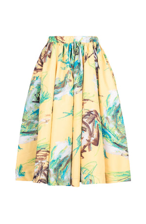 Jenny Skirt Long Length Poliamide Taffta (Crayon Flower)