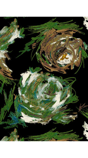 Audrey Dress #7 Shirt Collar 3/4 Sleeve Midi Length Poliamide Taffta (Crayon Flower)