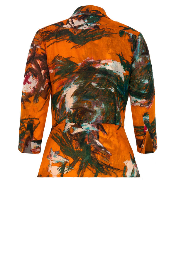 Samantha Shirt Wool (Crayon Flower) - Orange