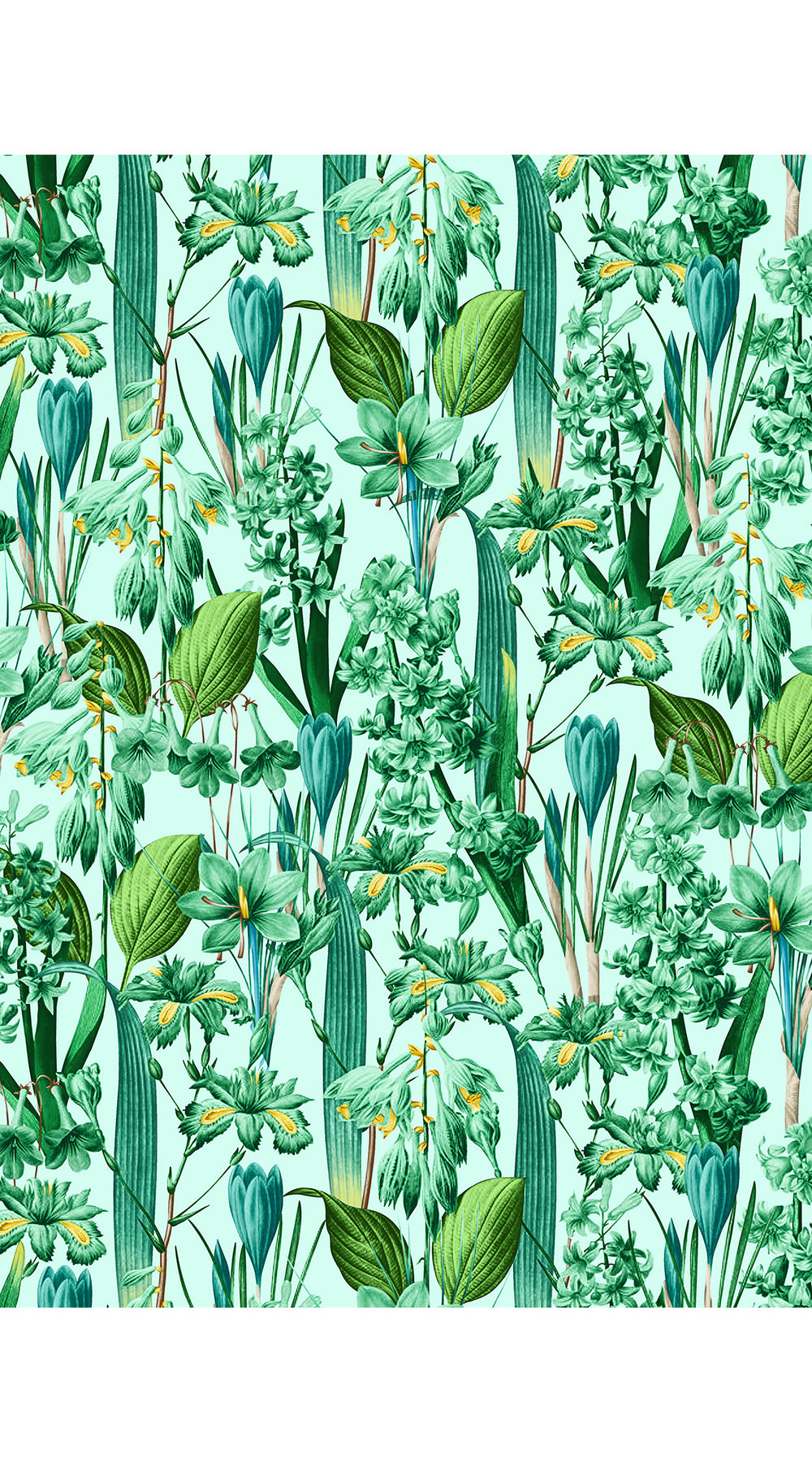 Audrey Dress #4 Shirt Collar 3/4 Sleeve Long Length Cotton Stretch (Crocus Hyacinth Pastel)