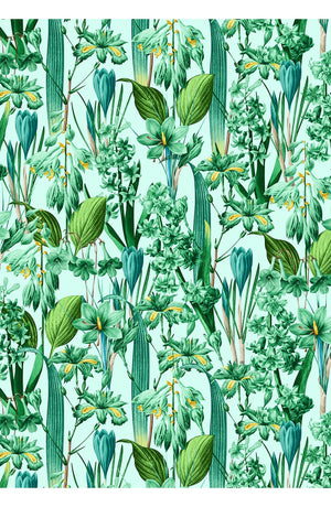 Audrey Dress #4 Shirt Collar 3/4 Sleeve Midi Length Cotton Stretch (Crocus Hyacinth Pastel)