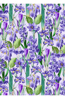 Audrey Dress #4 Shirt Collar 3/4 Sleeve Midi Length Cotton Stretch (Crocus Hyacinth Pastel)