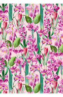 Audrey Dress #1 Shirt Collar 3/4 Sleeve Long Length Cotton Stretch (Crocus Hyacinth Pastel)