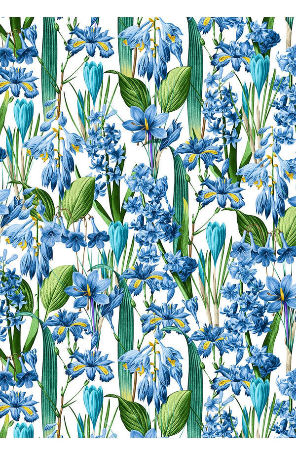 Aster Dress Boat Neck Sleeveless Midi Length Cotton Musola (Crocus Hyacinth White)