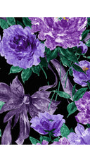 Abito Eva girocollo manica 3/4 lunghezza maxi in ramia (Darby Rose Ground)