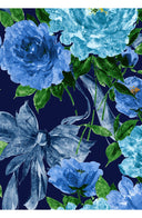 Eva Dress Crew Neck 3/4 Sleeve Maxi Length Cotton Musola (Darby Rose Ground)