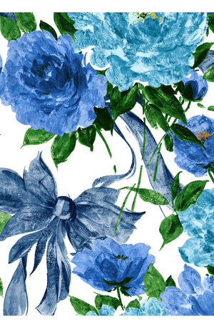 Audrey Dress #2 Shirt Collar 3/4 Sleeve Long Length Cotton Stretch (Darby Rose White)