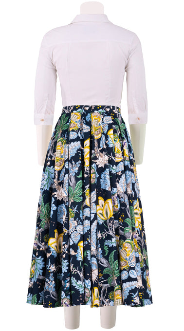 Abelia Skirt Midi Length Cotton Stretch (Darts Hill Garden)