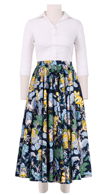 Abelia Skirt Midi Length Cotton Stretch (Darts Hill Garden)